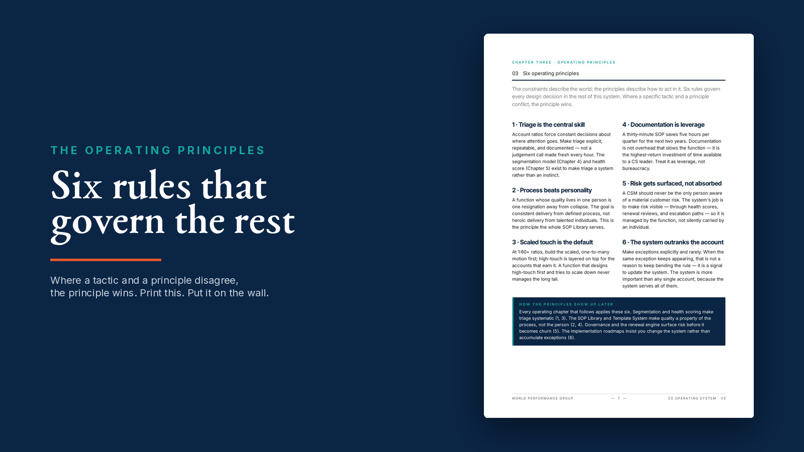 customer service operating system — the six operating principles